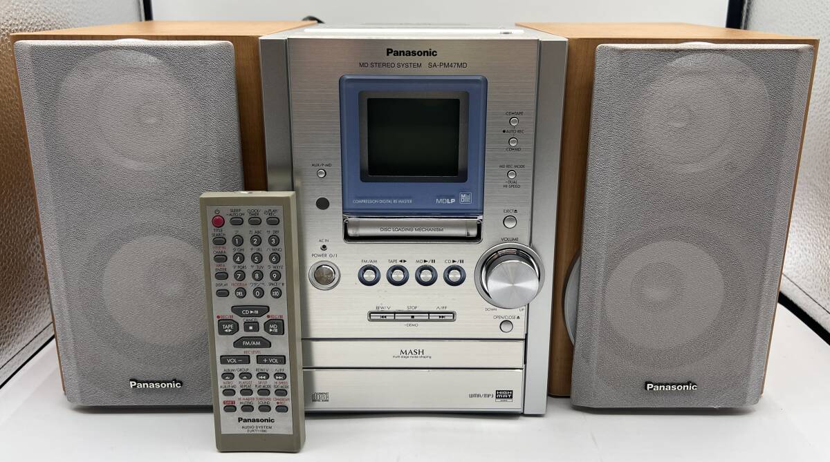 Panasonic パナソニック ミニコンポ SA-PM47MD SB-PM47MD 通電のみ確認済 現状品　コ-1827B