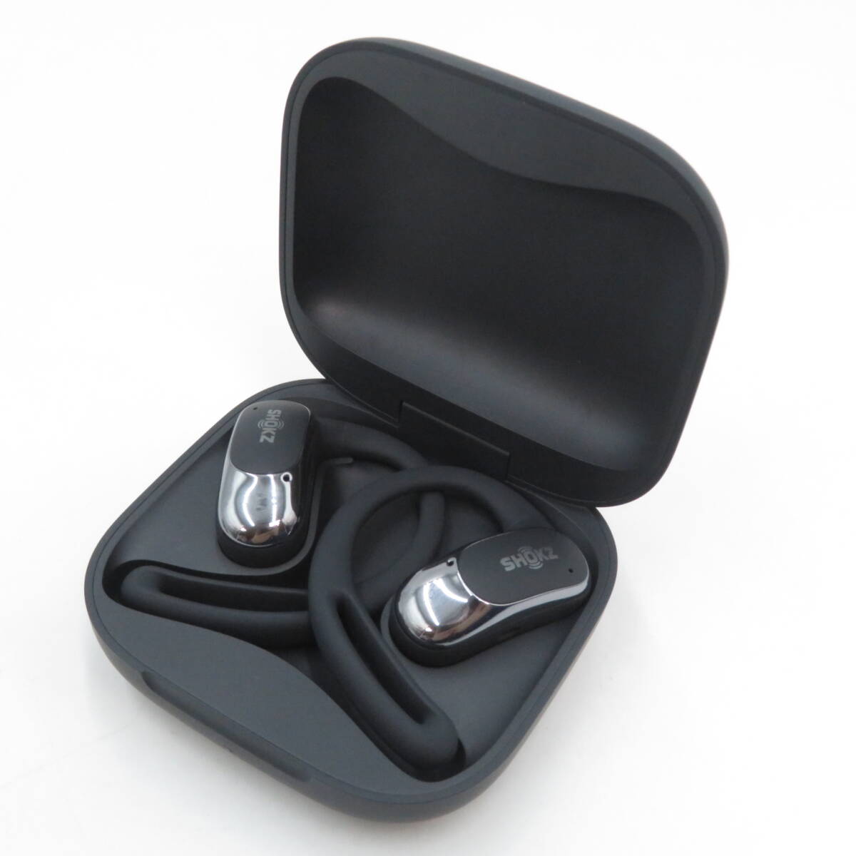 イヤホン◆SHOKZ ショックス オープンイヤー OpenFit Air T511 ブラック ワイヤレス 動作確認後リセット済 中古●S0906■