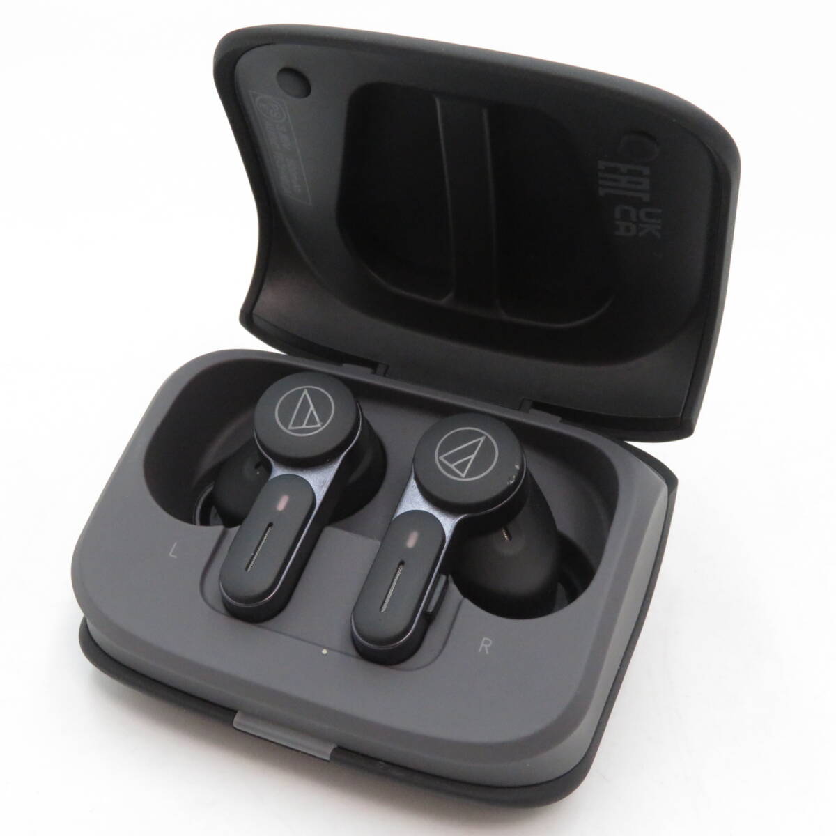 イヤホン◆audio-technica オーディオテクニカ ATH-TWX7 ブラック ワイヤレス 簡易動作確認済 中古 USED●S0942■