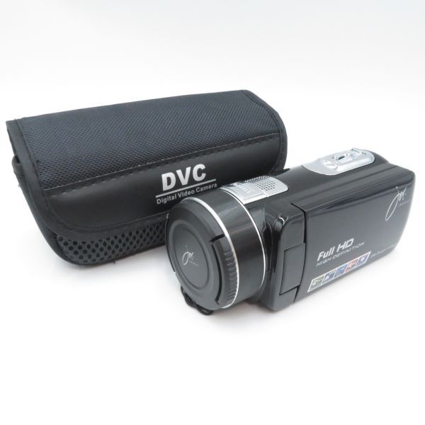 カメラ◆JOYEUX ジュワイユ ビデオカメラ JOY-F6BK フルHD 24MP ケース付き 動作未確認 ジャンク●S0716■