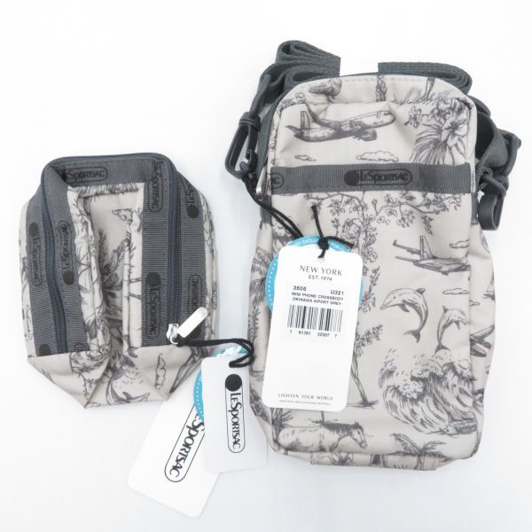 バッグ◆LeSportsac レスポートサック ミニショルダーバッグ＆ポーチ 沖縄空港限定デザイン 未使用品●S0741■