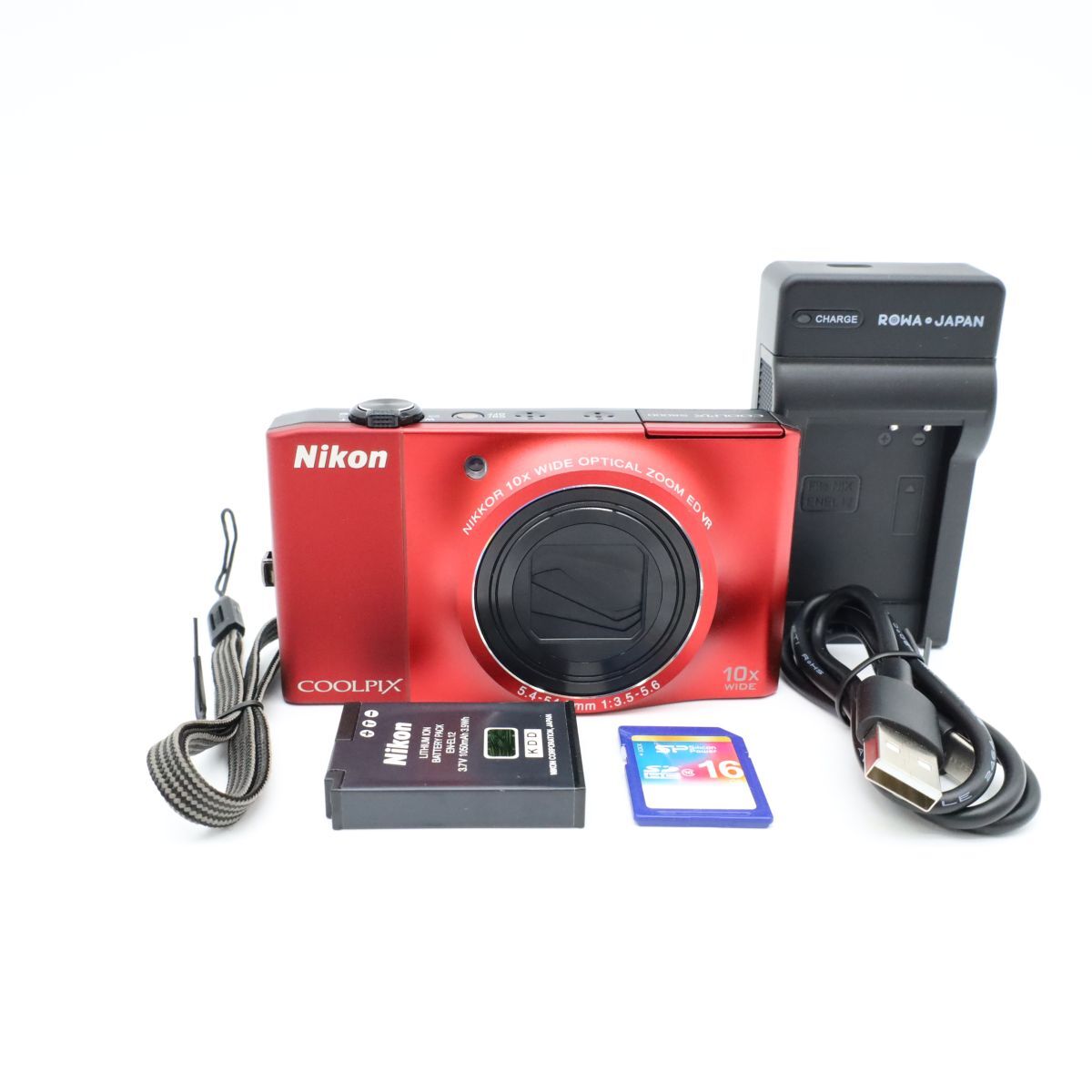 Nikon COOLPIX S8000 フラッシュレッド コンパクトデジタルカメラ 光学10倍ズーム 動作確認済 ニコン #S022004