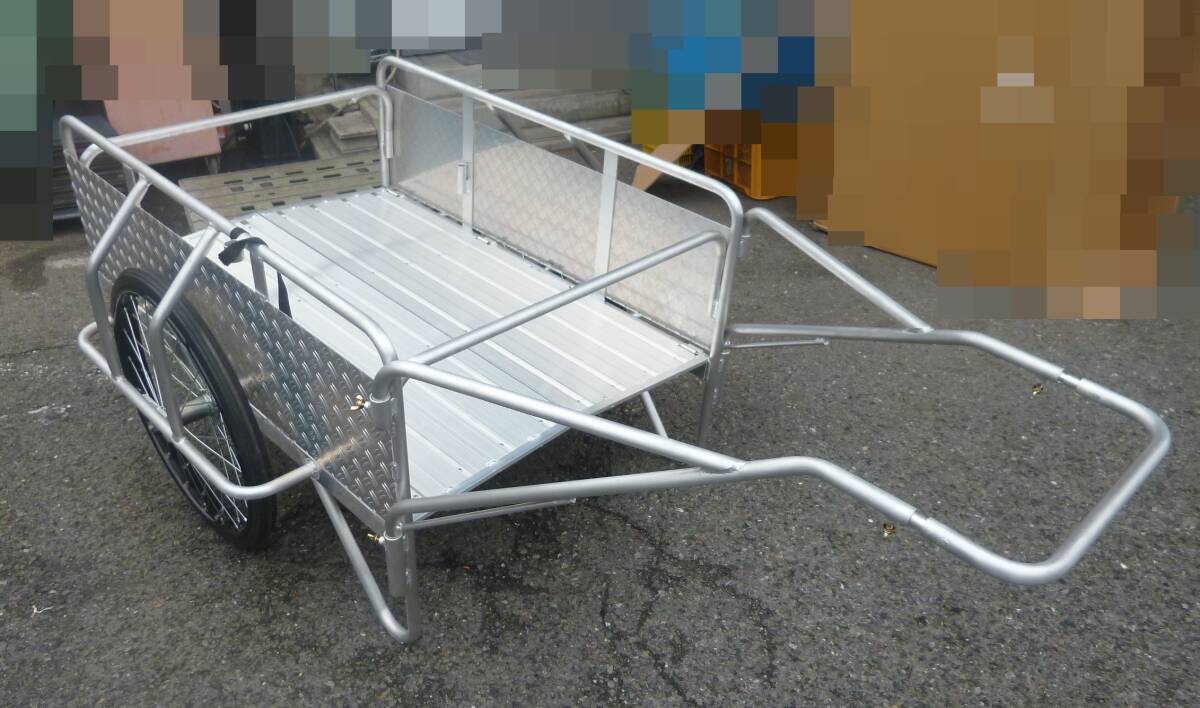A1193a 美品 アルミ製 リアカー 荷車 台車 耐荷重300kg 荷台82cm×124cm 全長 127cm 店頭受取限定 大阪府茨木市