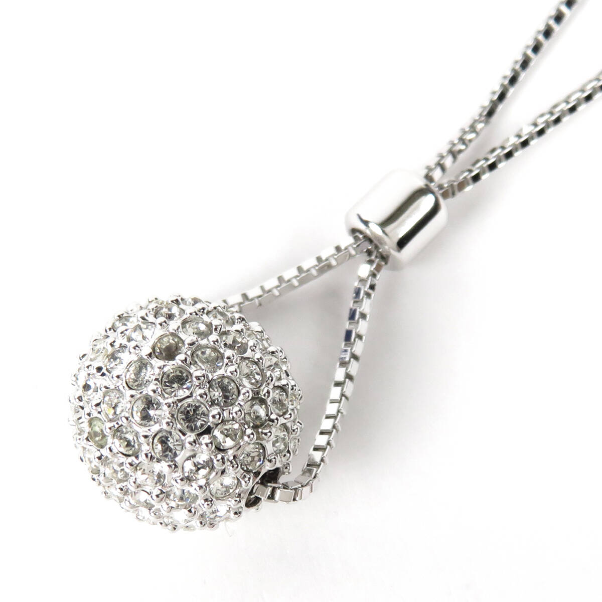 SWAROVSKI スワロフスキー ミラーボール ネックレス シルバーカラー クリア パヴェ