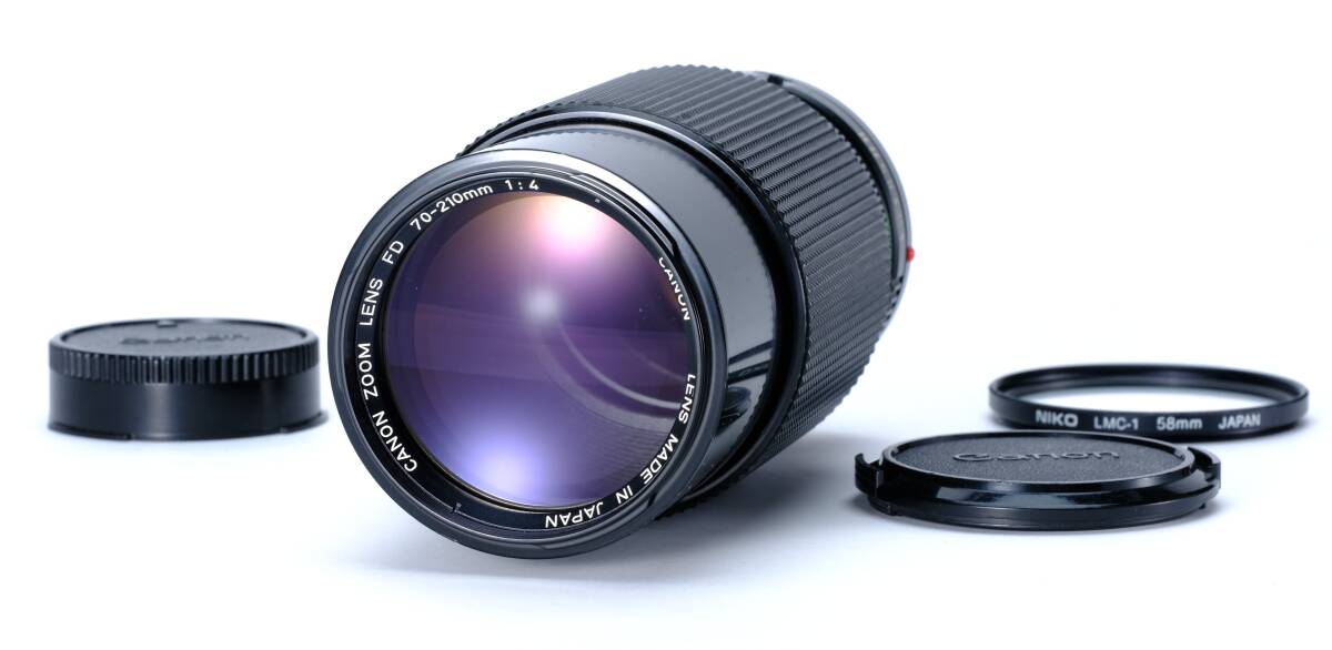 Canon キャノン New FD 70-210mm F4 Zoom Macro + 純正フロント & リアキャップ付　#163f