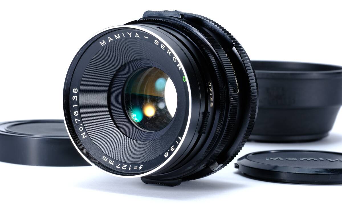  Mamiya マミヤ Sekor C 127mm F3.8 + 純正前後キャップ & ラバーフード付 RB67 Pro S用 #161a