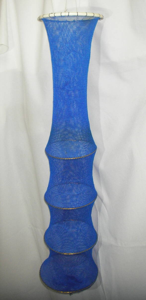【ミニ魚ビク】 底径：約22cm　全長：約94cm　未使用長期保管品！