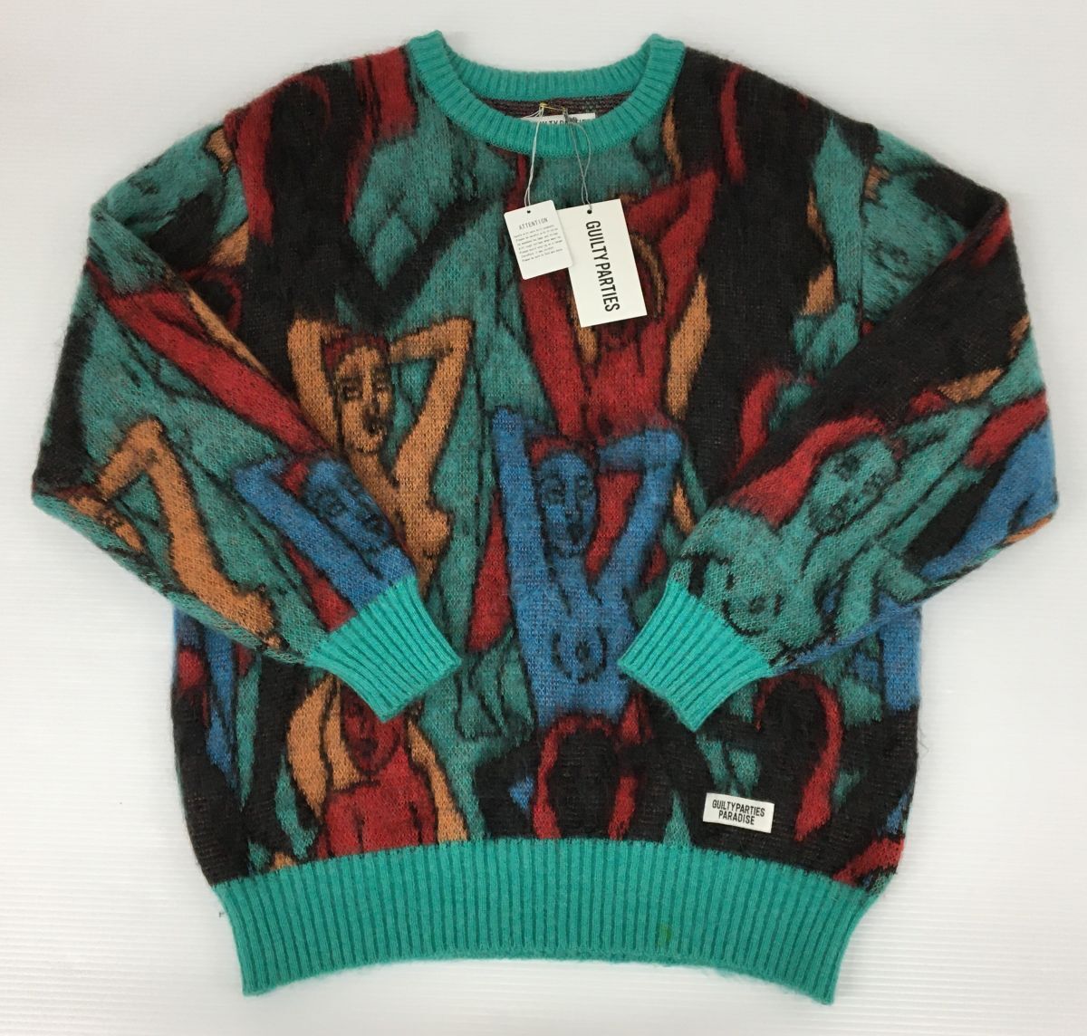 S11-169-127▲【中古/送料無料】WACKO MARIA(ワコマリア) MOHAIR CREW NECK SWEATER 22FW-WMK-KN08 モヘアニット YULA 百女図 サイズ:M