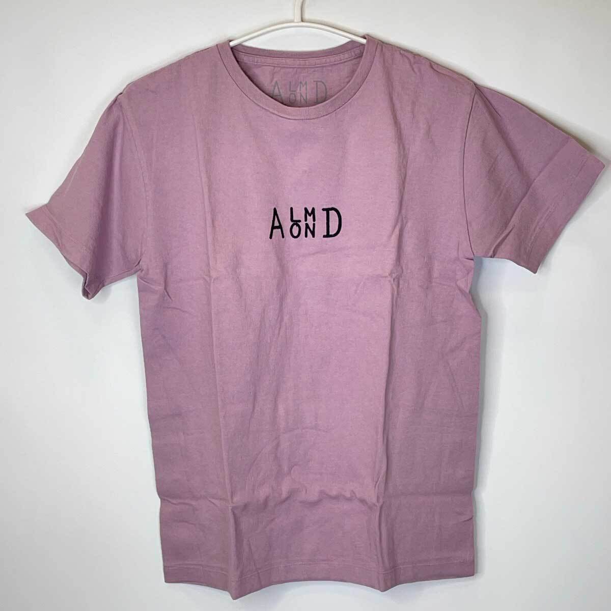 【中古・未使用品】ALMOND アーモンド SIDESTACK EMB TEE USAコットン Tシャツ S PINK TS2111S ユニセックス 日本製 サーフ