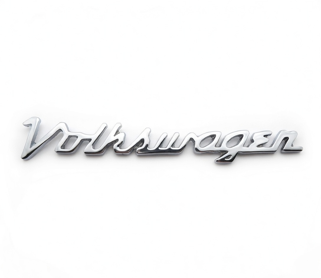 エンブレム Volkswagen ドイツ スタイル クロームメッキ スチール リアフード スクリプト VW ロゴ ビートル バス カルマンギア T1 T2 T3 T4