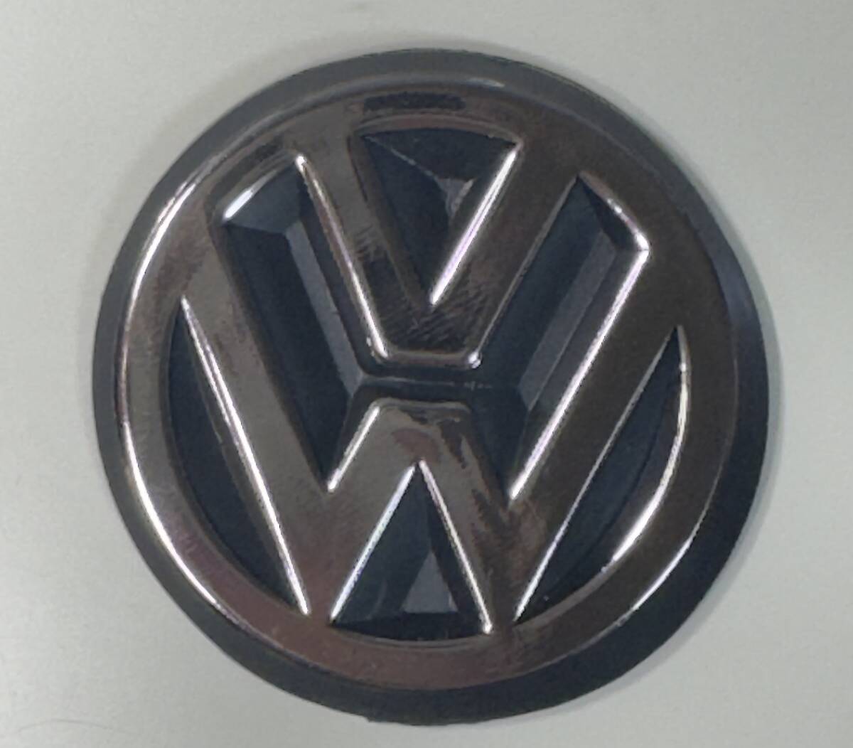 エンブレム 丸 45mm VW Volkswagen フォルクスワーゲン ブラック 黒 ロゴ クローム メッキ フード ホイールキャップ トランク VW空冷