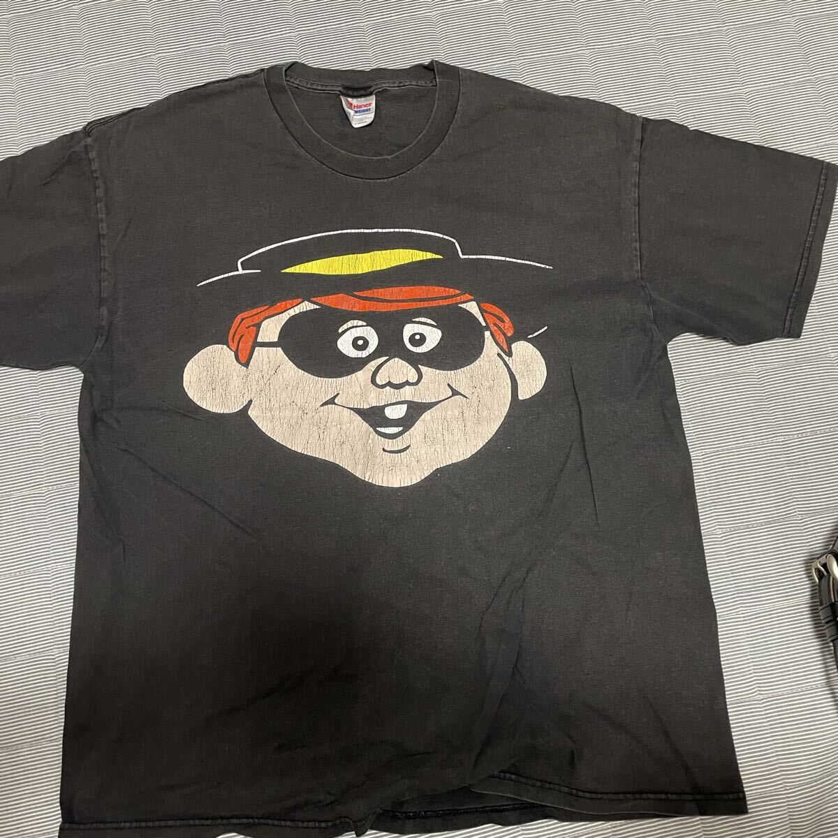 90s ハンバーグラー　マクドナルド　tシャツ XL ブラック　フェード