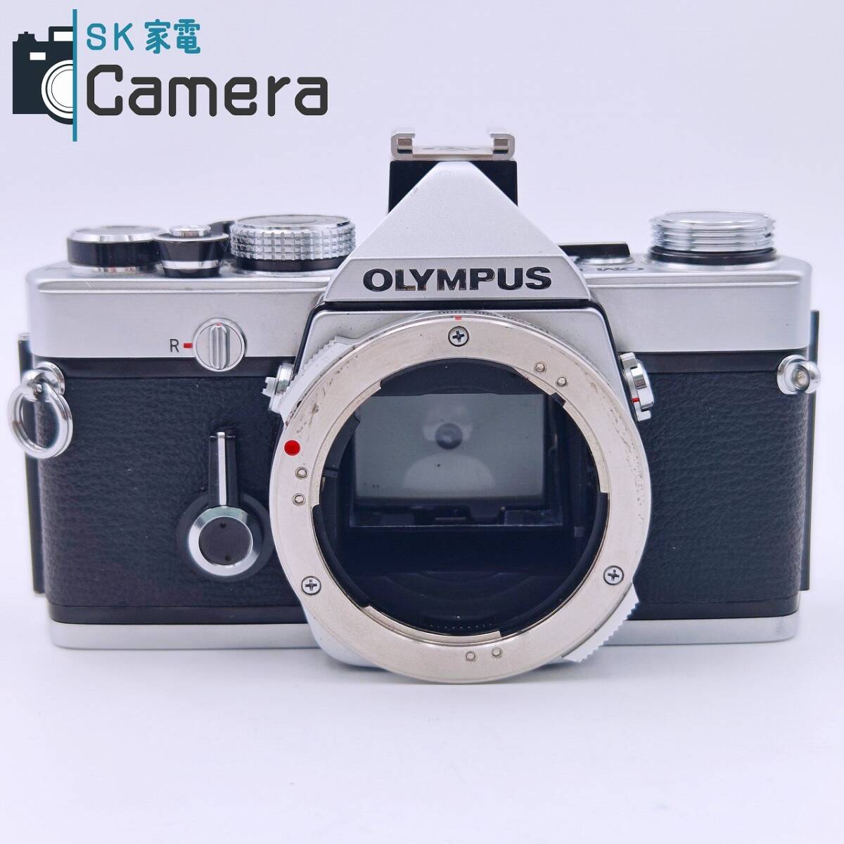 【中古】 OLYMPUS OM-1N RECORDATA BACK 3 付 シルバー シャッター 露出 動作 腐食無 オリンパス