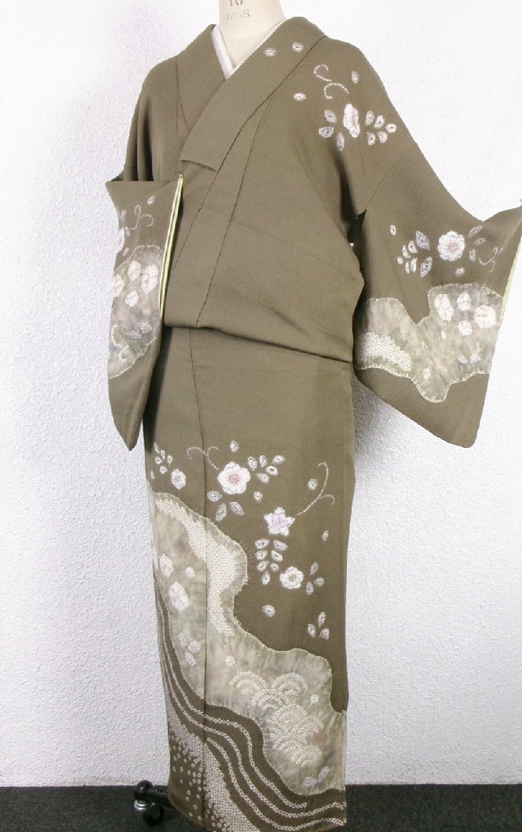 7057■ 美品 絞り染め 辻が花模様 訪問着 ■ひまわり