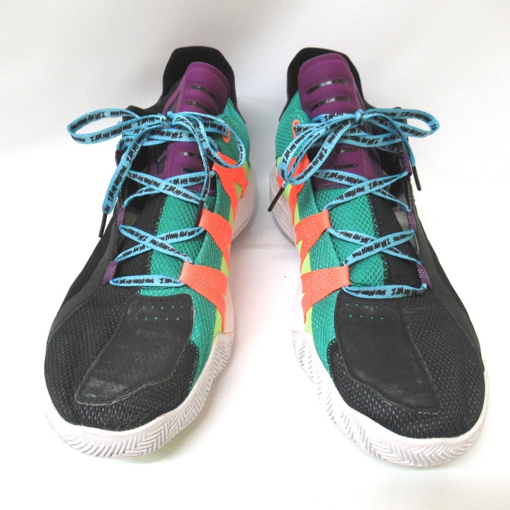Tj276961 アディダス　adidas　バスケットボールシューズ　スニーカー　Dame6　デイム6　EF9872　ブラック×グリーン　28cm　中古
