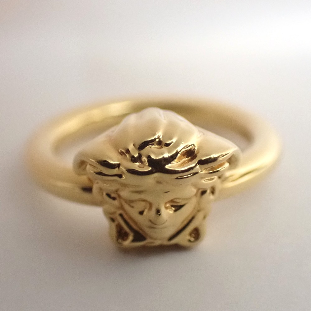 Th662973 ヴェルサーチ リング・指輪 メドゥーサ GP ゴールド系 約5.5号 VERSACE 良好・中古