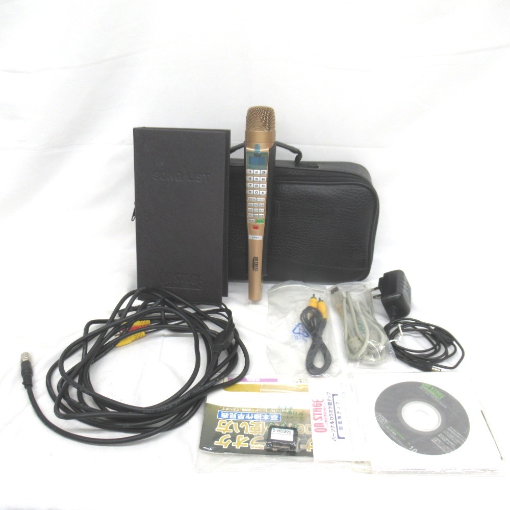 KR239711 オンステージ マイク カラオケマイク ゴールド系 パーソナルカラオケ Z-PK1200GT ON STAGE 中古