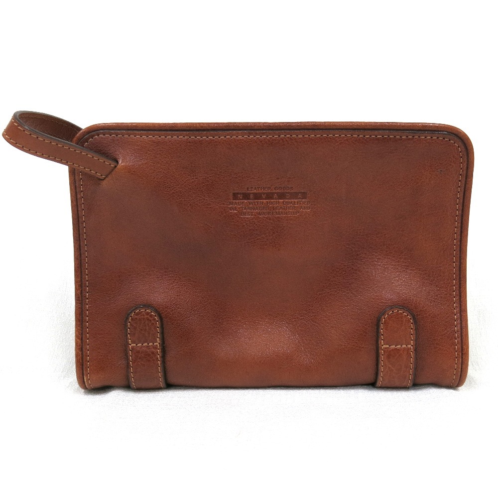Hn615262 セカンドバッグ 青木鞄　バッグ　NEVADA　レザー　#ブラウン 中古