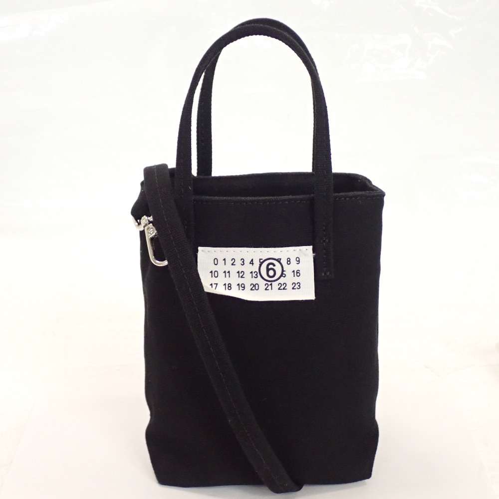Th1013951 メゾンマルジェラ ハンドバッグ 2way MM6 エムエムシックス SB5ZI0005 P6415 ブラック Maison Margiela中古