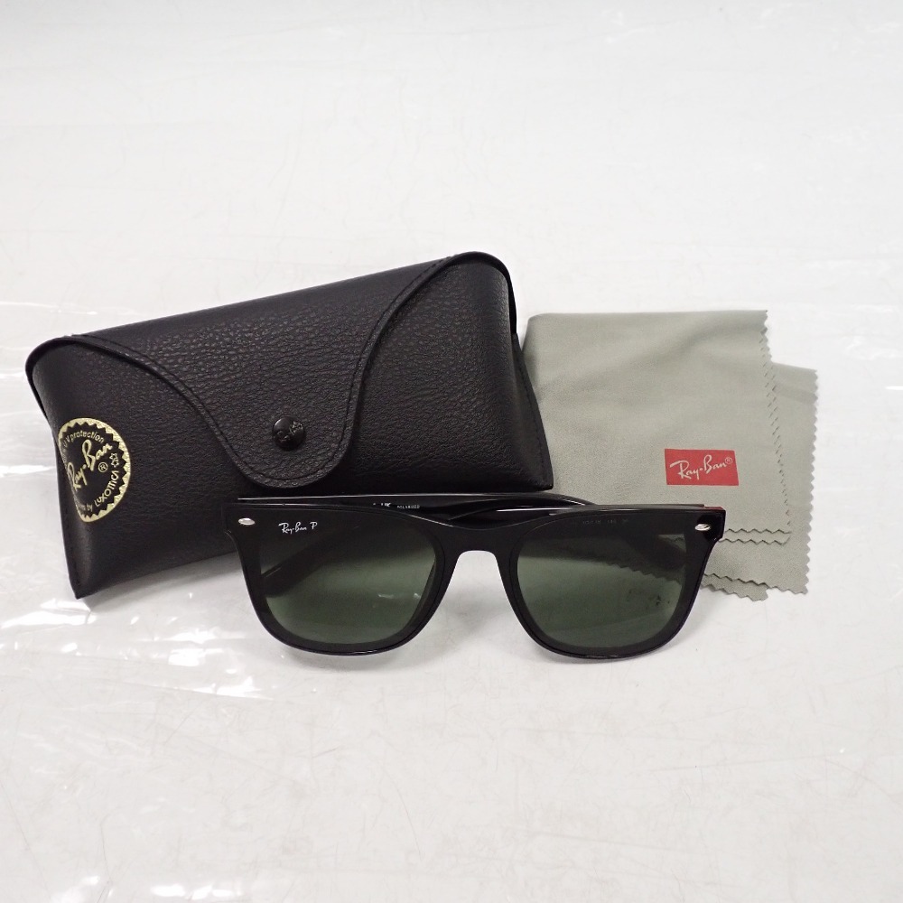 Th1014061 レイバン サングラス RB4391D ポリッシュブラック/ダークグリーンポラライズド 度なしレンズ Ray-Ban 中古