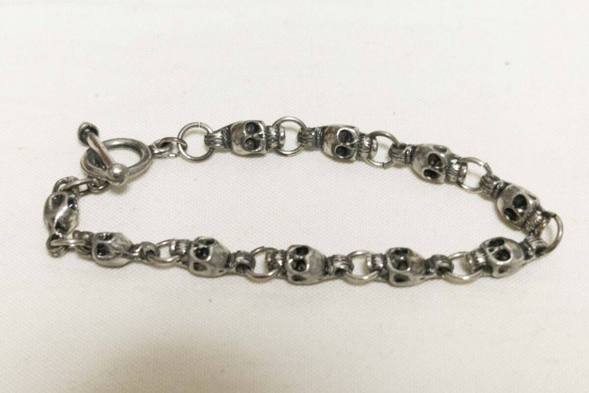 ☆ノーブランド/シルバードクロブレスレット/使用感無美品/現状品①☆