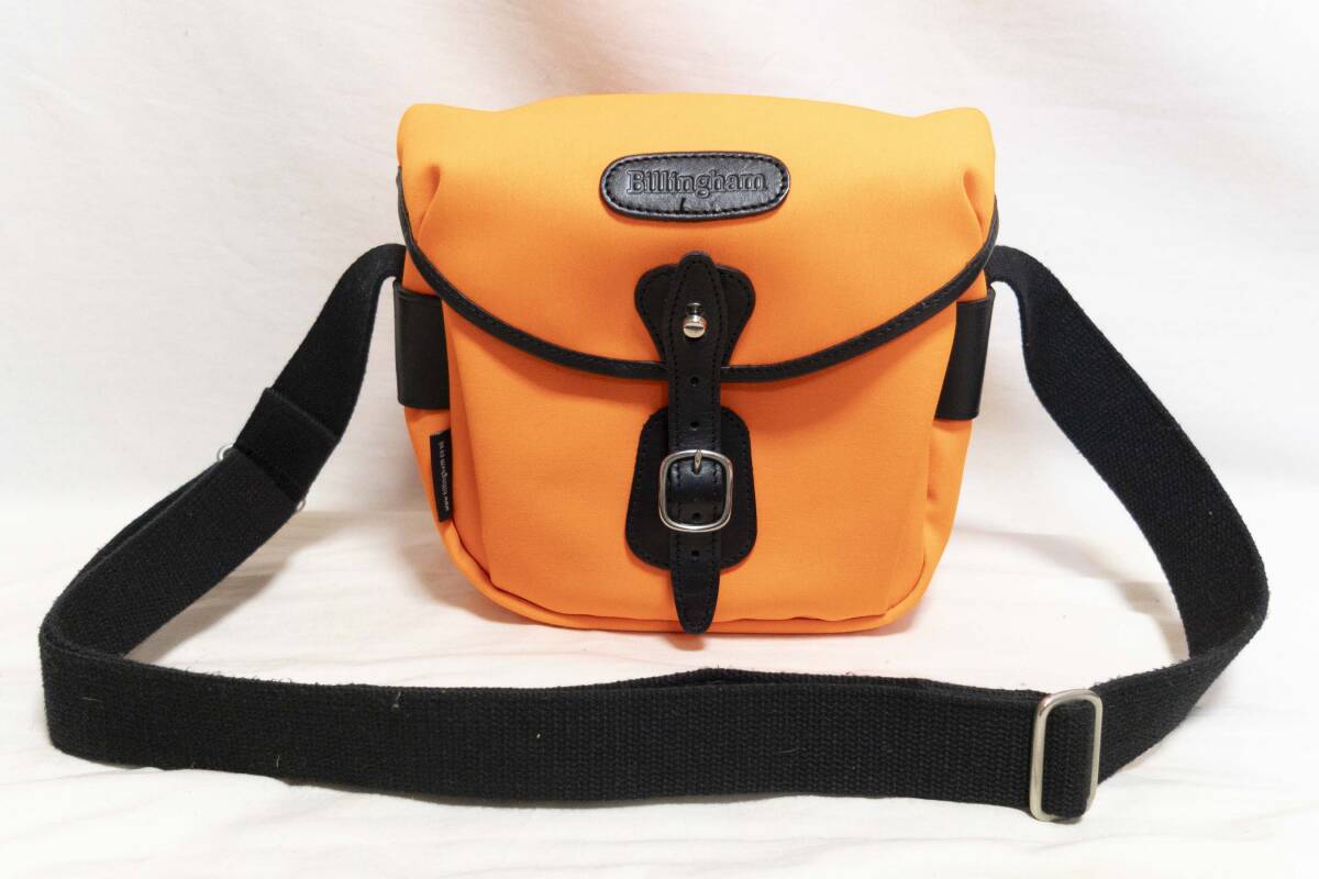 ☆Billingham/ハドレーデジタル/キャンバスレザーコンビショルダーカメラバッグ/オレンジ×ブラック/正規品/数回使用美品☆