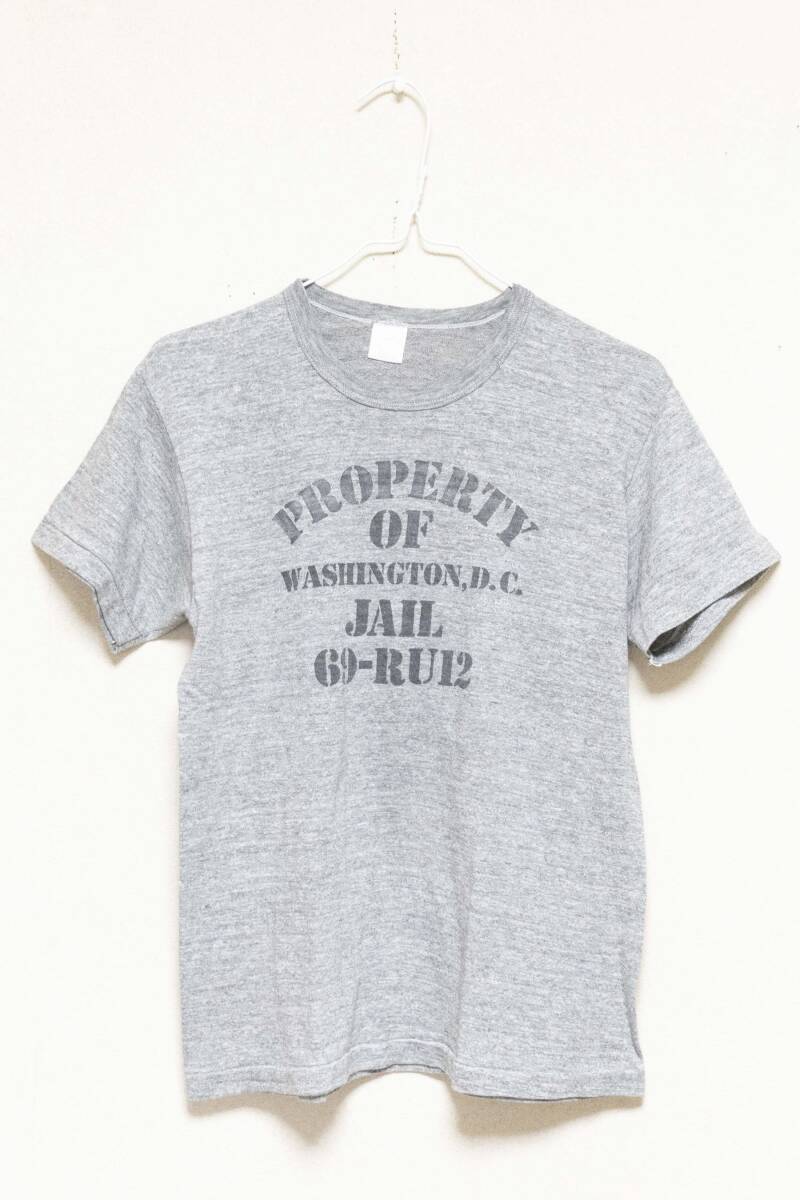 ☆SPORTS WEAR/80s(80年代)/US古着/ミリタリーロゴTシャツ/霜降りグレー/M/毛玉有使用感有/現状品☆