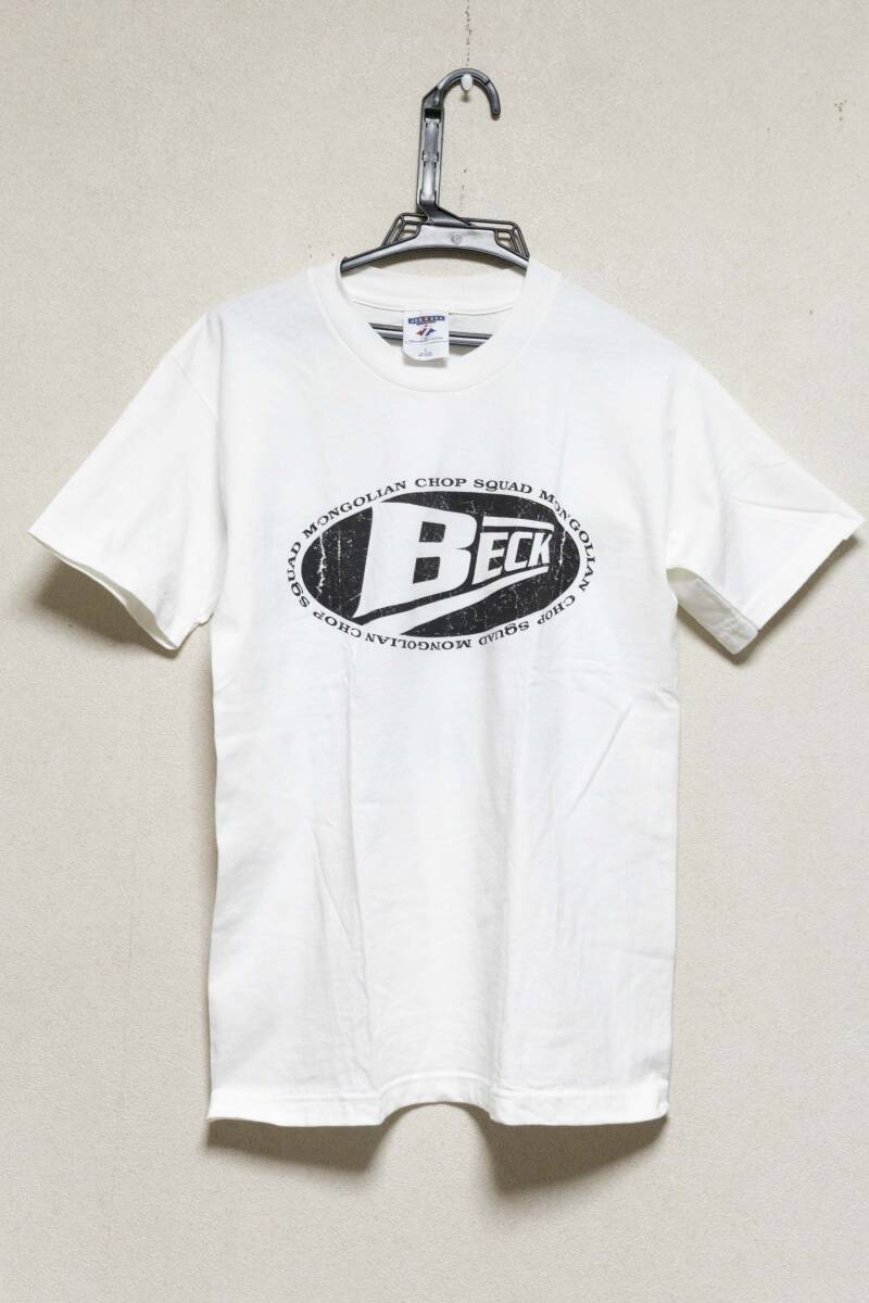 ☆JERZEES/BECK/Mongolian Chop Squad/漫画バンドTシャツ/ホワイト/フリーサイズ/未使用品☆