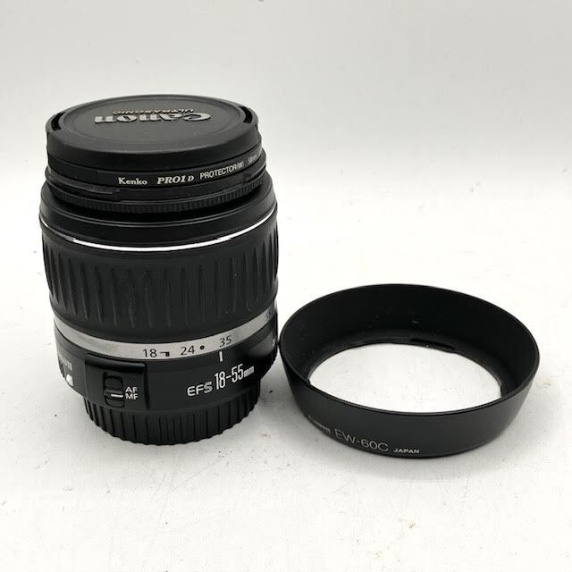A22　Canon　キャノン　標準ズームレンズ＆レンズフード　EF-S18-55mm F3.5-5.6ⅡUSM