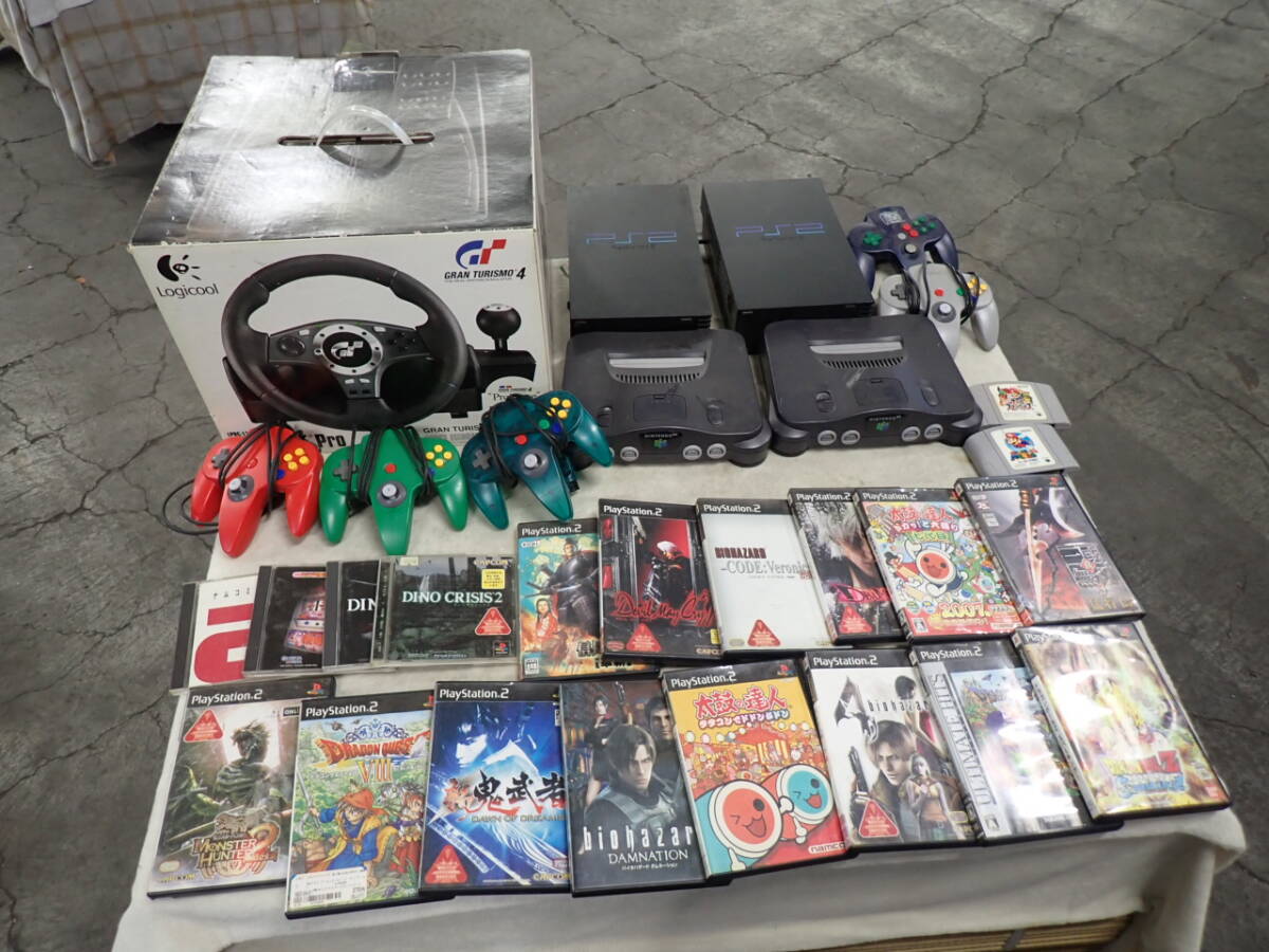 F-790★ゲームまとめて★Playstation2・NINTENDO64★本体・ソフト★Logicool★ジャンク品