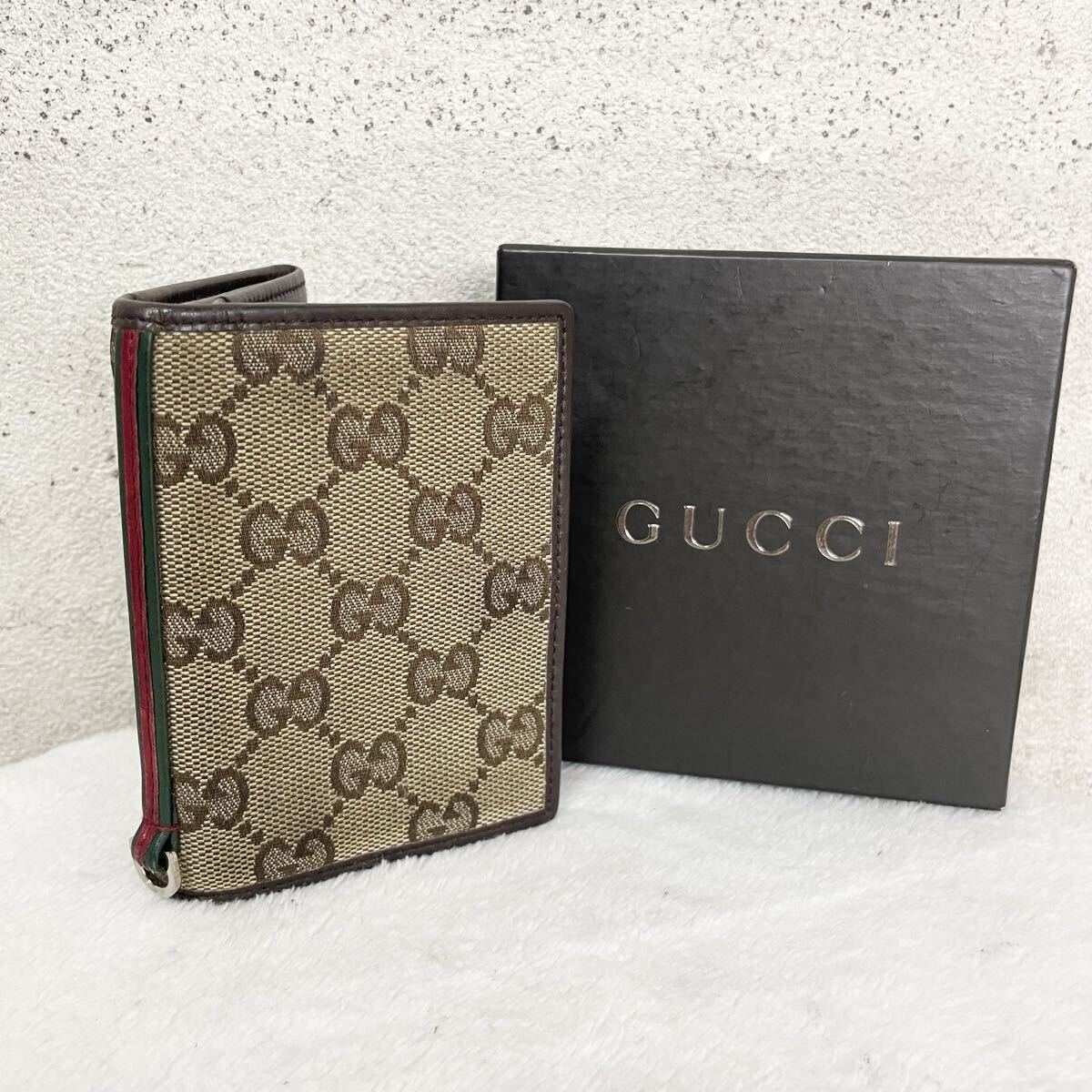 【贅沢品の極み】GUCCI グッチ　カードケース　名刺入れ　GG　シェリーライン　キャンバス　レザー　本革　ブラウン　レッド　グリーン