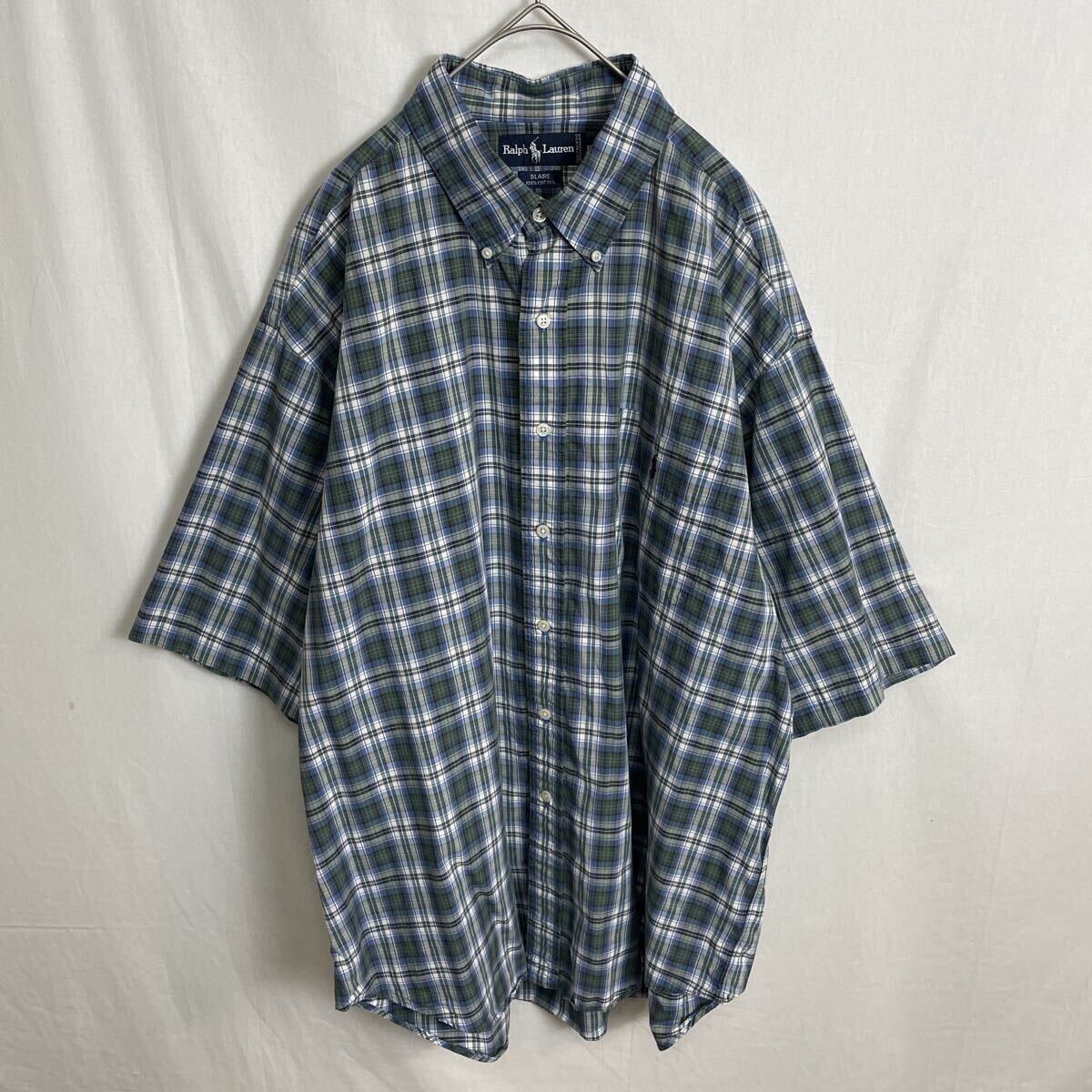  RALPH LAUREN 半袖チェックシャツ　古着　XLサイズ BLAIRE