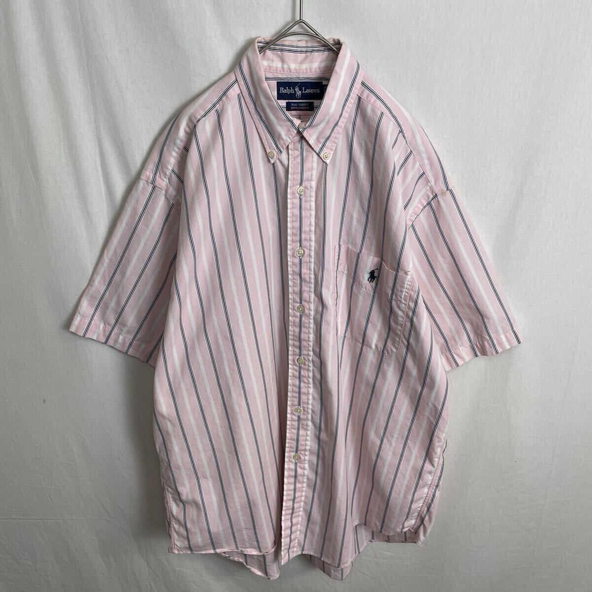  RALPH LAUREN 半袖ボタンダウンシャツ　古着　Mサイズ　BIG SHIRT