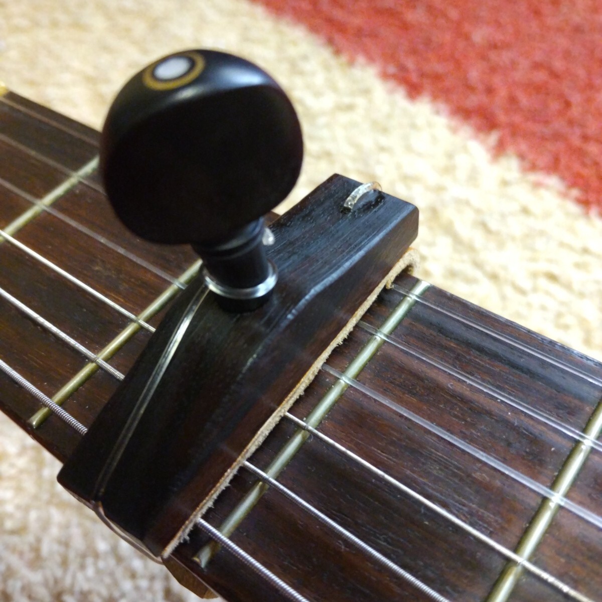 ハンドメイド 木製 カポタスト 銘木 黒檀 フラメンコ & クラシックギター用 贈答品にも♪♪