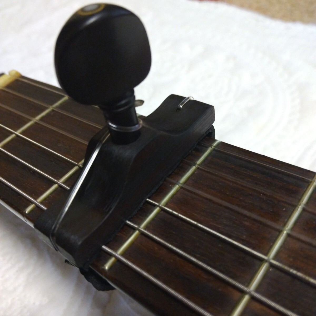 ハンドメイド 木製 カポタスト 銘木 黒檀 フラメンコ & クラシックギター用K23