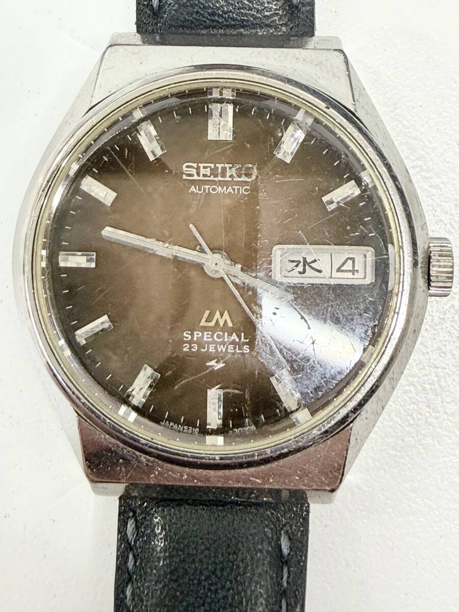 1円スタート!! セイコー ロードマチックスペシャル5216-7070 自動巻き(23石)ハイビートムーブメント タイガーアイ文字盤 稼働 現状品◆5-26