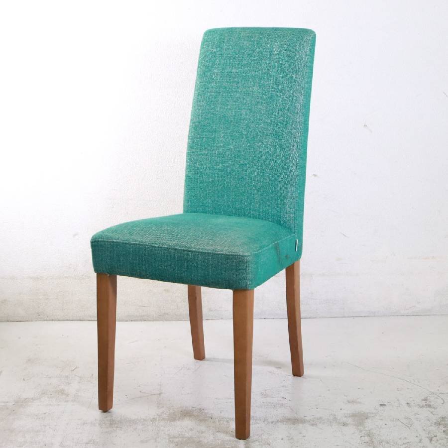 廃番 KARE カレ ハイバックダイニングチェア ポーランド製 グリーン 布張り Padded Chair Econo Slim Rhythm Green★426h08