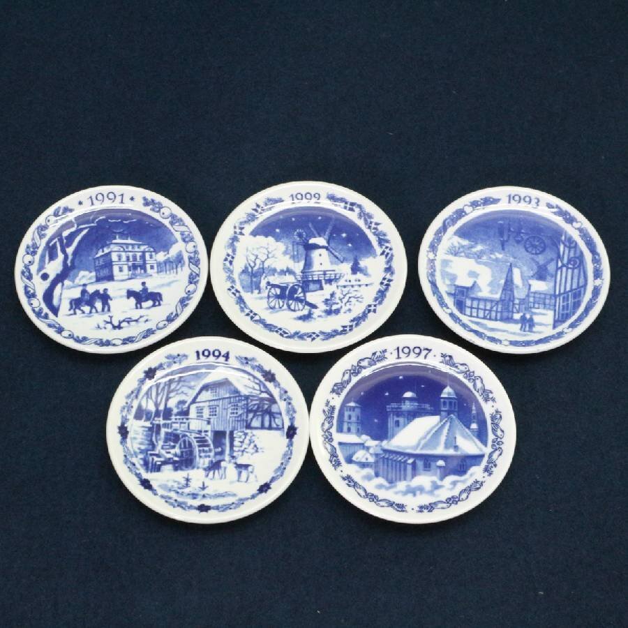 ロイヤルコペンハーゲン イヤープレート 豆皿 小皿 5枚セット 1991 1992 1993 1994 1997 RoyalCopenhagen◆426f18