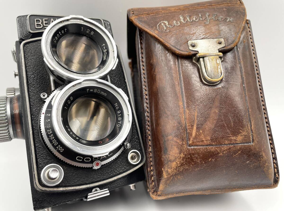 希少な大口系　 80mm　1:2.8　 BEAUTYFLEX　ケース　 おまけ ROLLEIFLEX ケース 付　80 2.8 beautyflex beauty flex rolleiflex 