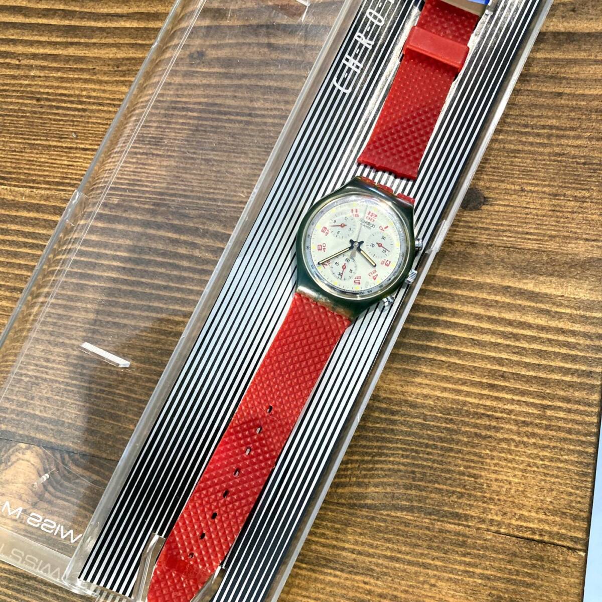 MP374) Swatch SCN103 JFK Chrono QUARTZ 電池交換済み 稼働品 現状品 / スウォッチ クロノ クォーツ
