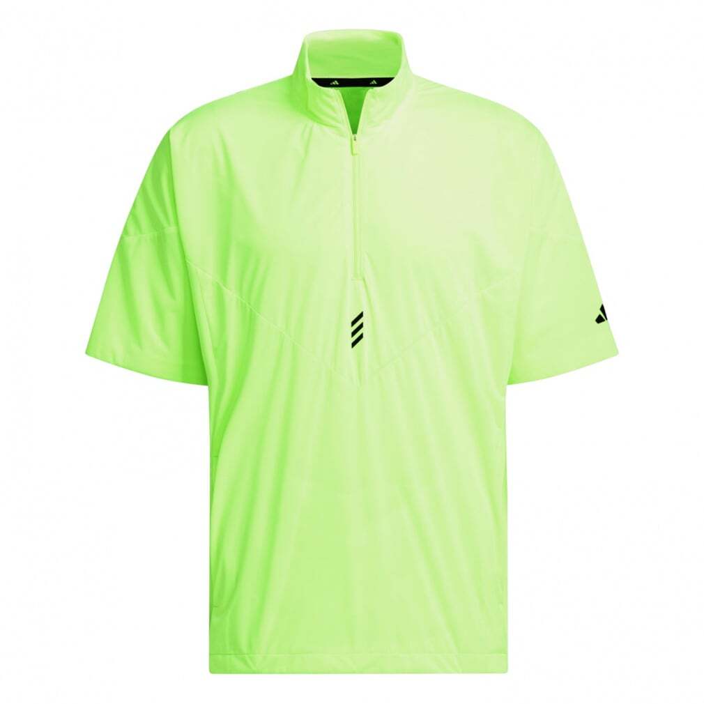 1・スピード発送 新品未使用 adidas Golf(アディダスゴルフ) WIND.RDY 撥水コードカオス ハーフジップ半袖シャツ KSL85(LEMON)Ｌ