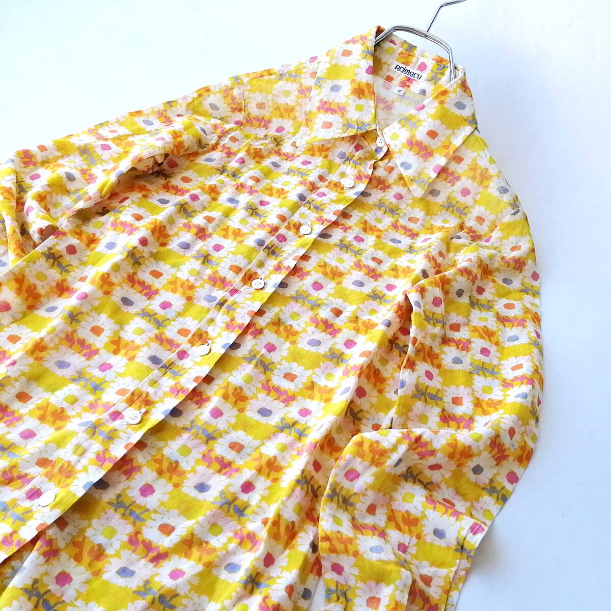 primary ㈱エコー レディース♪花柄シャツ ブラウス コットン100％♪サイズ7号 長袖 260512nc【4点同梱で送料無料】
