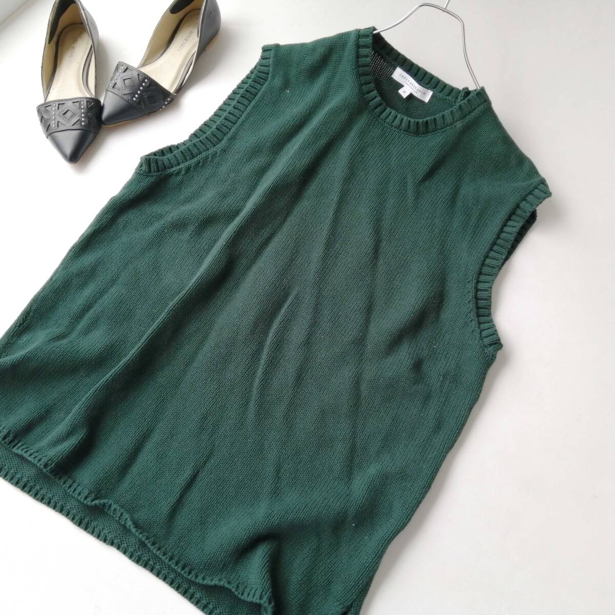 URBAN RESEARCH アーバンリサーチ レディース♪コットンニットベスト ロング Mサイズ グリーン 260529nr【4点同梱で送料無料】