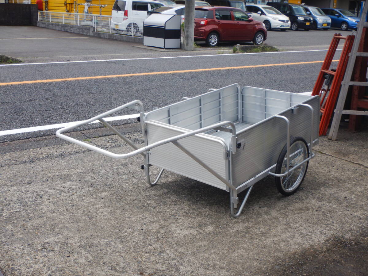 ★来店渡し限定（岐阜市）　昭和ブリッジ　オールアルミ製 折りたたみ式　大型リヤカー　町内の古紙回収に