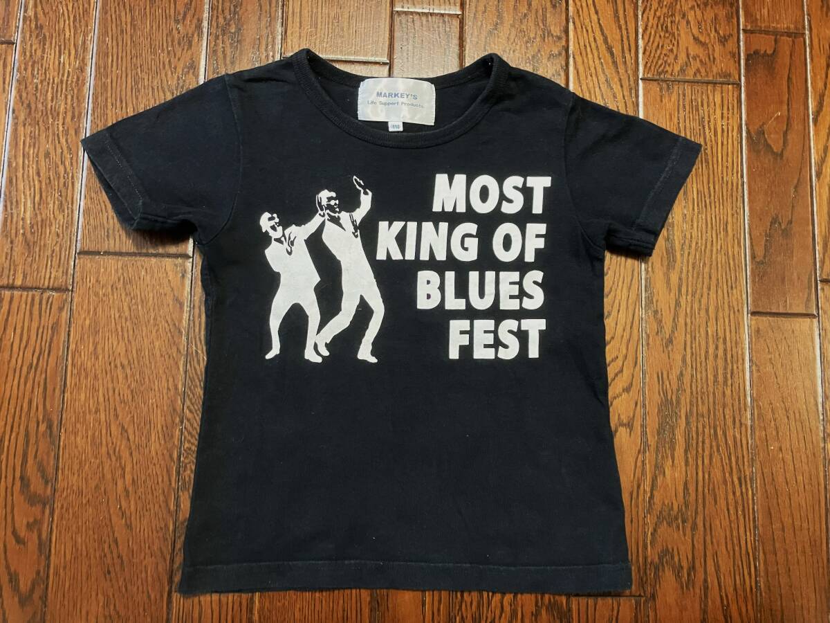 マーキーズ ＭＡＲＫＥＹ’Ｓ キッズ Ｔシャツ １１０ 黒 ブラック 両面プリント ブルース フェス ＢＬＵＥＳ ＦＥＳＴ 子供服