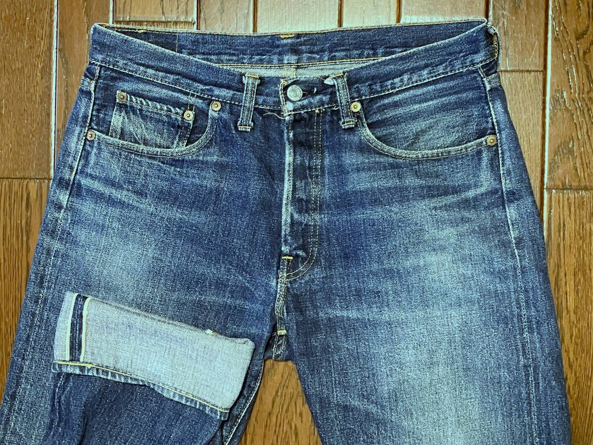 ドゥニーム ＤＥＮＩＭＥ ＳＨＩＮＳ期 ひげ落ち ブルー ジーンズ ３４ セルビッチ デニム パンツ ジッパーフライ ジーパン 日本製