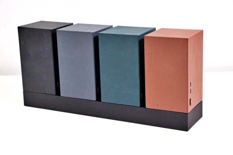 JVCケンウッド /ITOKI ポータブルバッテリー チャージベース付き４色セット hako★SF-09BJ (BK/GY/GN/BR）中古★送料無料