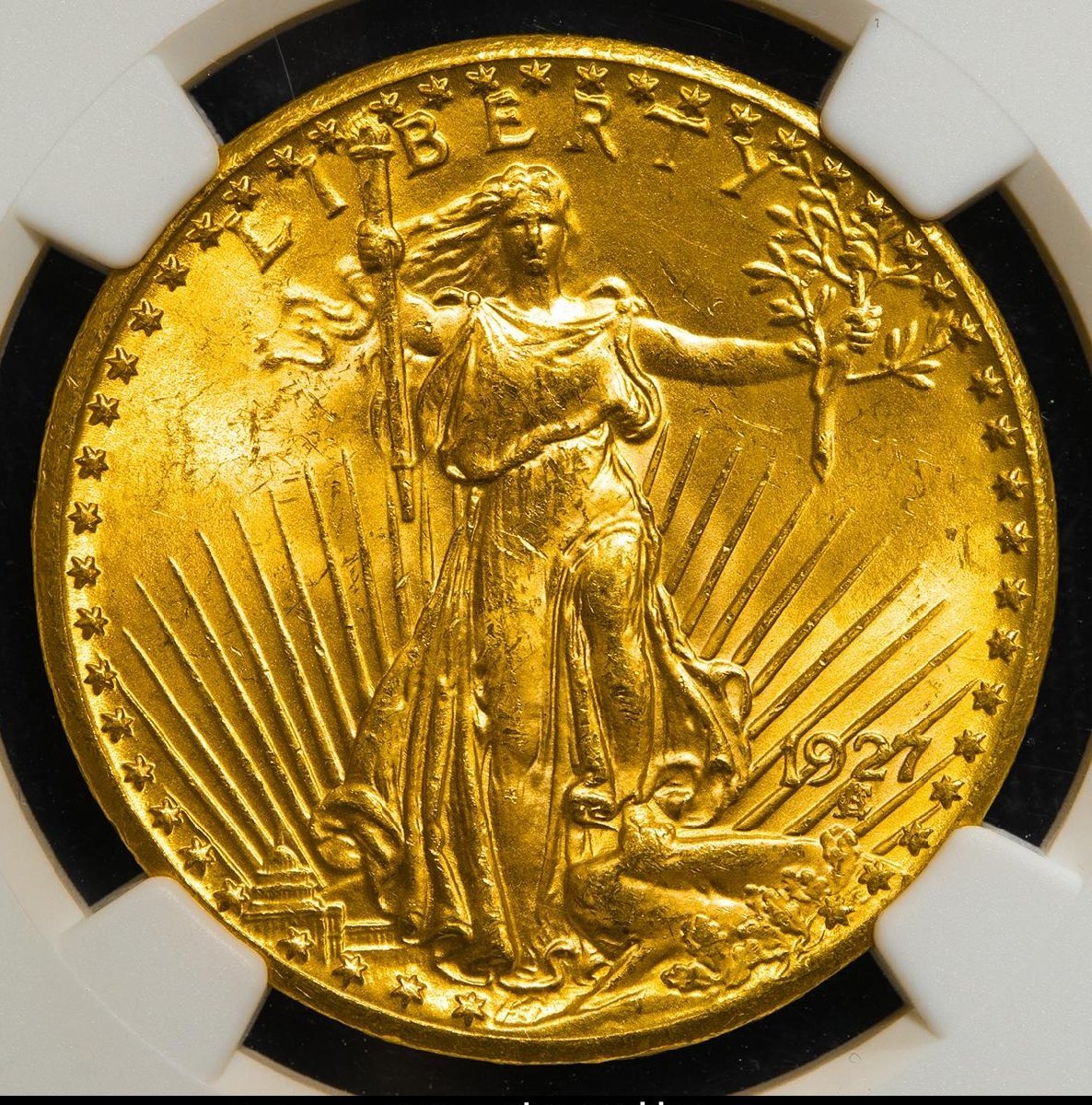 【NGC-MS64】 USA アメリカ合衆国 20Dollars 1927年発行の米国20ドル金貨 （セントゴーデンス・ダブルイーグル）