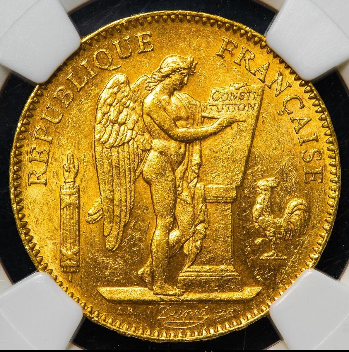 【NGC MS60 】1904A フランス 50フラン 金貨 エンジェル金貨 マリアンヌ 第三共和政 ゴールドコイン・アンティークコイン