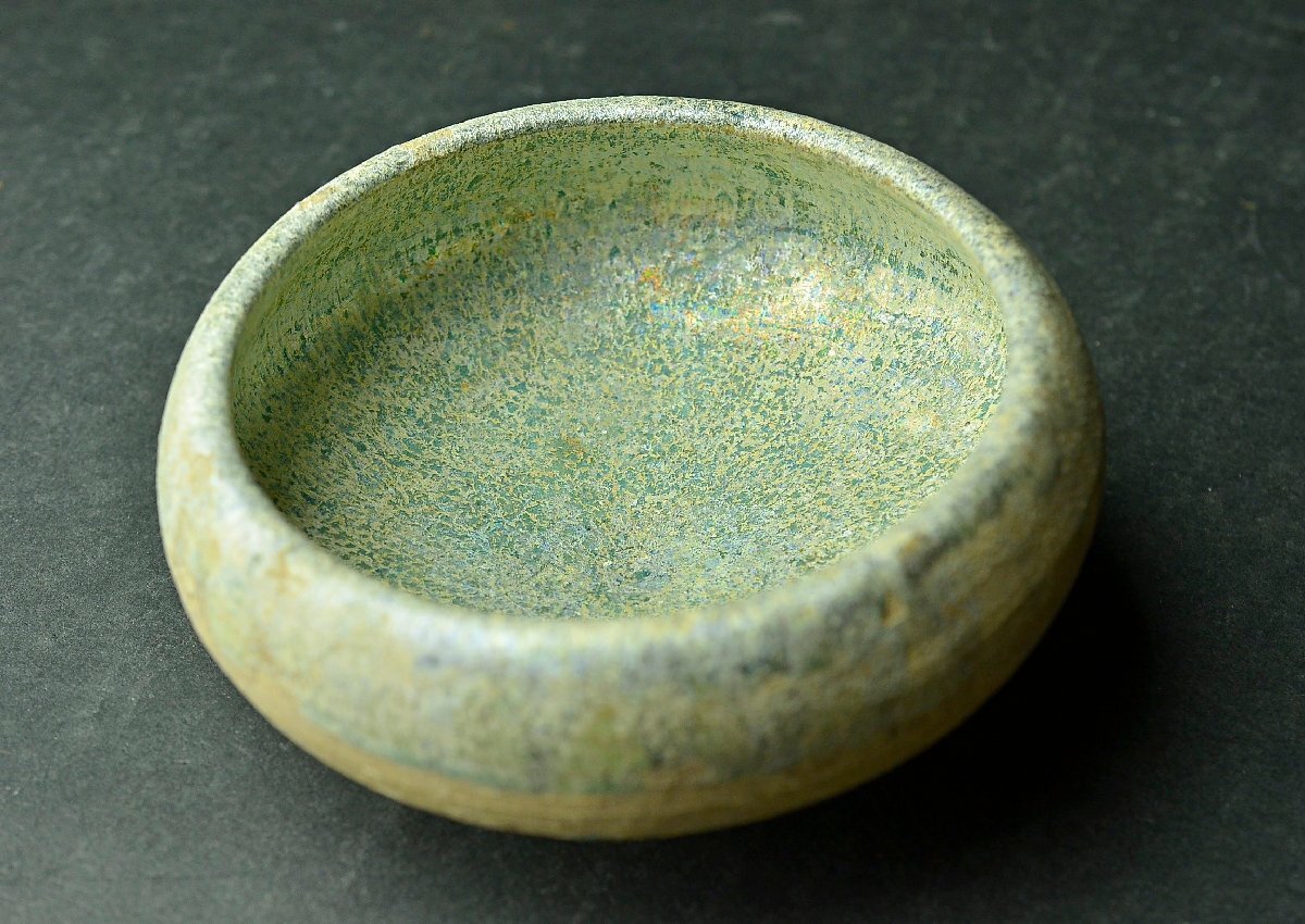 12世紀 ペルシャ青釉銀化小鉢・小碗 ★【YB】イスラム陶器古美術・骨董古陶ペルシャ26Y469-1